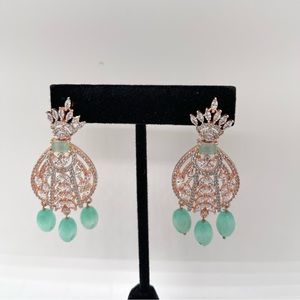 Cubic Zirconia Turquoise Blue Earrings